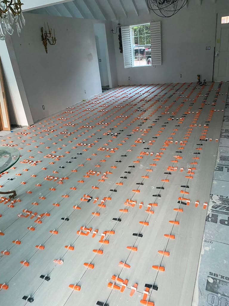 Modern Marble Kitchen & Media Walls before